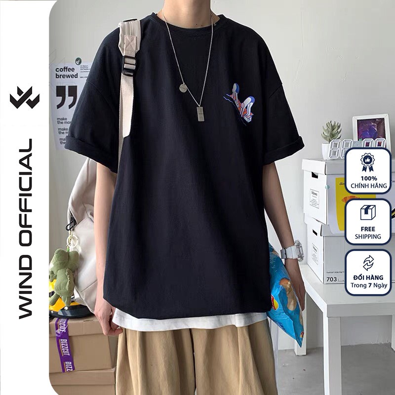 Áo thun tay lỡ WIND phông unisex form rộng SPODY nam nữ cotton ulzzang oversize | BigBuy360 - bigbuy360.vn