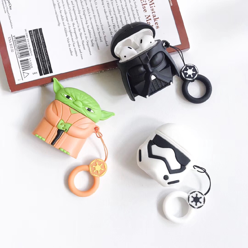 Cute Cartoon Star Wars Protective Case Apple Headphones Airpods 1 2 White Black Samurai Silicone Shatter-resistant Shell