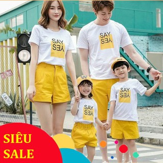Đồng phục gia đình trẻ say yes mùa hè mẫu lớn