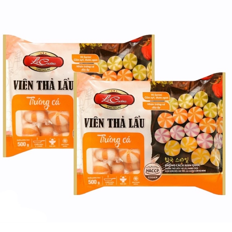 Viên Thả Lẩu LaCusina - Vị Trứng cá [500g] - Giòn thơm ngon