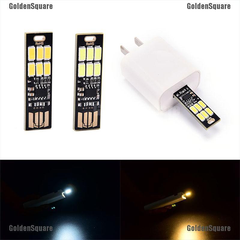 1 Bộ Nguồn usb mini 6 Đèn led Cảm Ứng Ánh Sáng Trắng Ấm / Thuần Khiết