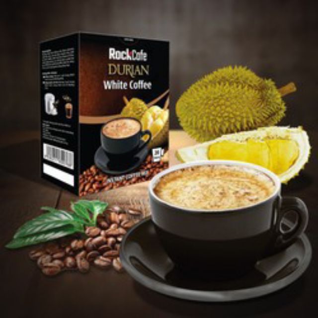 Cà phê sầu riêng hòa tan Rockcafe Durian coffee hộp 240gr 12 gói