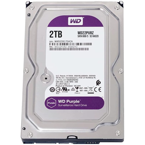 Ổ Cứng HDD Western Digital Purple 3.5 inch Sata 3 Chính Hãng Bảo Hành 3 năm