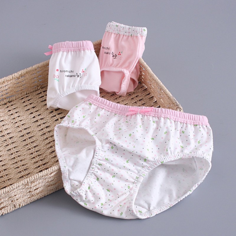 Set 3 quần lót cotton thông thoáng in họa tiết hoạt hình dễ thương