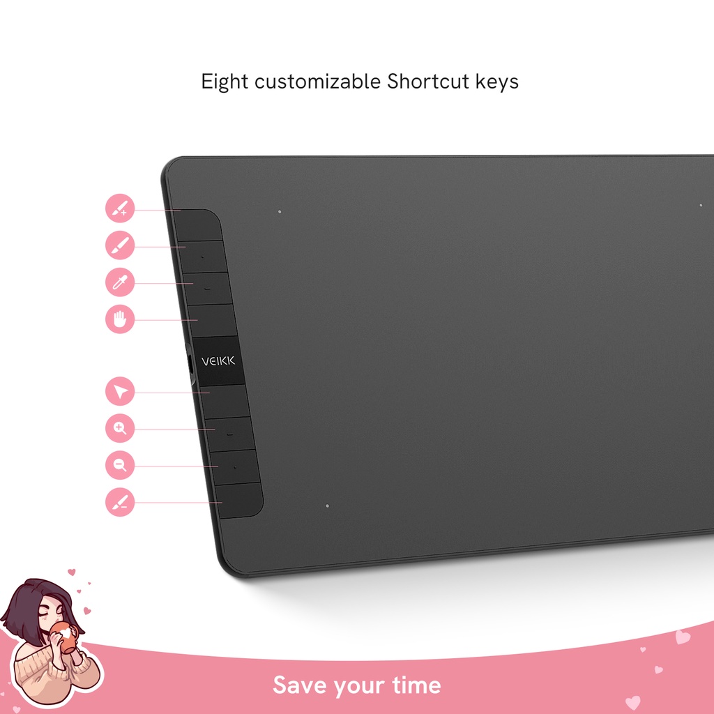 Bảng vẽ điện tử VEIKK VK1060 Máy tính bảng bút kỹ thuật số 10 * 6 inch với thân máy siêu mỏng hỗ trợ điện thoại Android và PC / máy tính xách tay