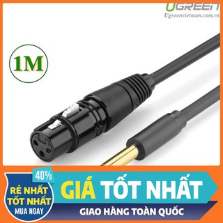Cáp chuyển đổi từ 6.5mm sang AV Cannon âm dài 1m cho microphone, stereo, mixer, chính hãng Ugreen 20717