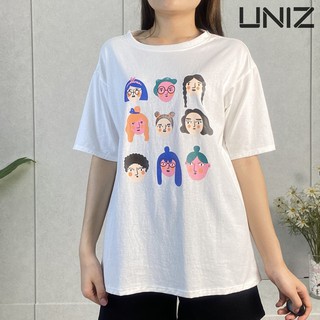 Áo Phông Nữ In Nhiều Hình UNIZ (5 màu), Ulzzang, Dáng dài, Cộc Tay, Cổ Tròn, Vải Cotton, Mềm mịn, IN NHIỆT KHÔNG BONG
