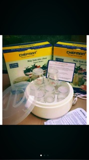 máy làm sữa chua chefman 8 cốc thủy tinh