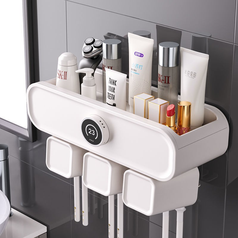 Kệ nhà tắm đựng vật dụng chống nước tiện lợi hình vuông không cần khoan tường HD00022.1