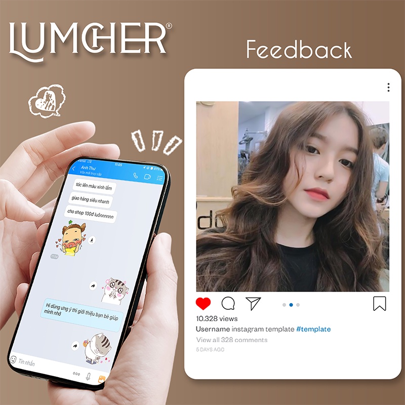 Thuốc nhuộm tóc Nâu Lạnh không tẩy giá rẻ chính hãng Lumcher LC23