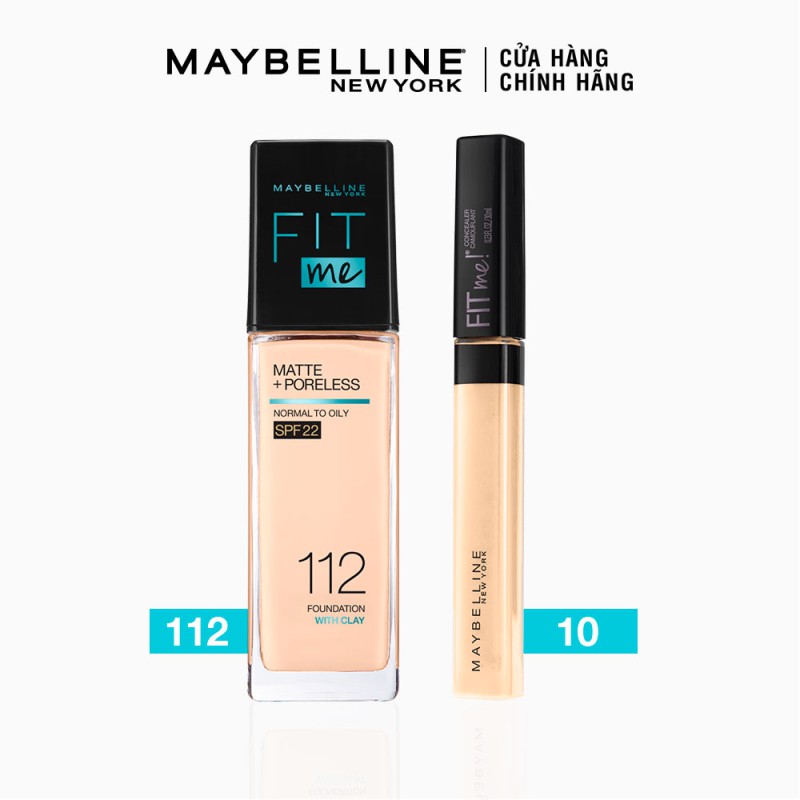 [Bộ trang điểm} Bộ Kem Nền Kiềm Dầu Chống Nắng Fit Me +Che Khuyết Điểm Mịn Lì Fit Me Concealer Maybelline New York | BigBuy360 - bigbuy360.vn