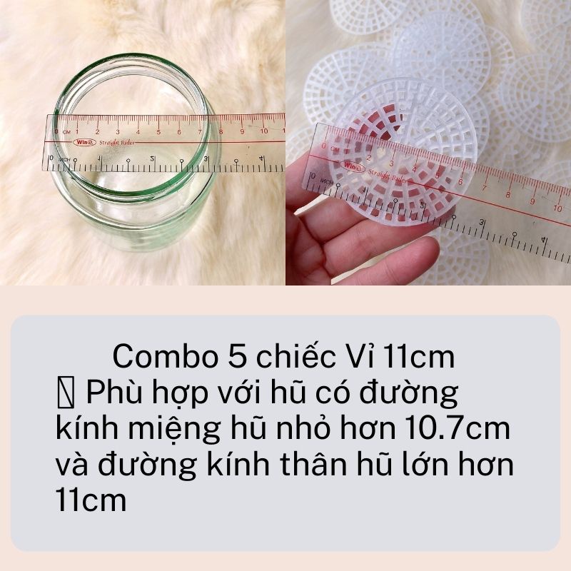 Vỉ nén thực phẩm Combo 5 chiếc lưới chèn miệng hũ làm rau củ ngâm chanh đào dưa cà muối