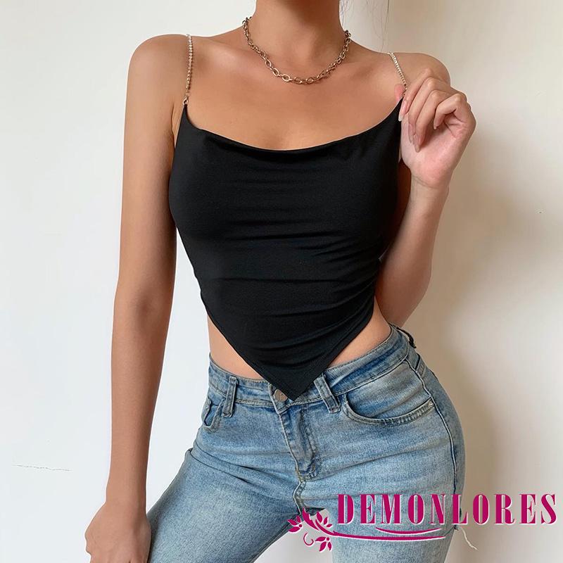 Áo ngắn 2 dây đính đá quyến rũ cho nữ