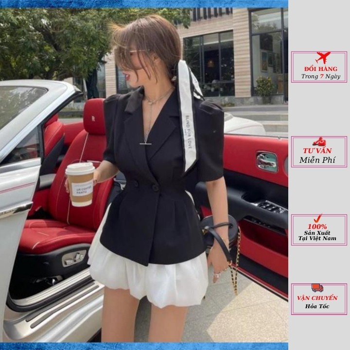 set áo vest nữ chân váy xòe màu trắng đen chuẩn hàng loại 1 cao cấp kiểu dáng hàn quốc phong cách YoLo-Fashion