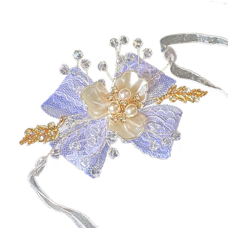 Vòng Đeo Tay Ren Thắt Nơ Nhỏ Màu Trắng Trong Suốt Xinh Đẹp Dành Cho Phù Dâu Nhóm Chị Em Gái Trong Ngày Cưới