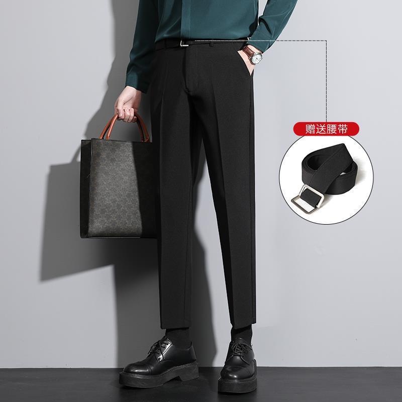 Quần âu nam Hàn Quốc cạp cao mix đai thắt lưng slimfit ống côn, quần tây baggy nam công sở VINTINO QSĐ