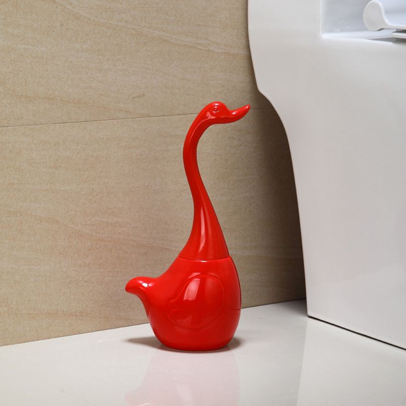 Bàn Chải Vệ Sinh Toilet Bằng Nhựa Kèm Giá Đỡ Hình Thiên Nga Sáng Tạo