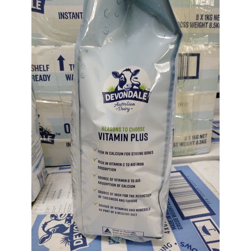 Sữa bột DEVONDALE Giảm Béo Bổ Sung VITAMIN PLUS 1kg - Sữa bột Uc