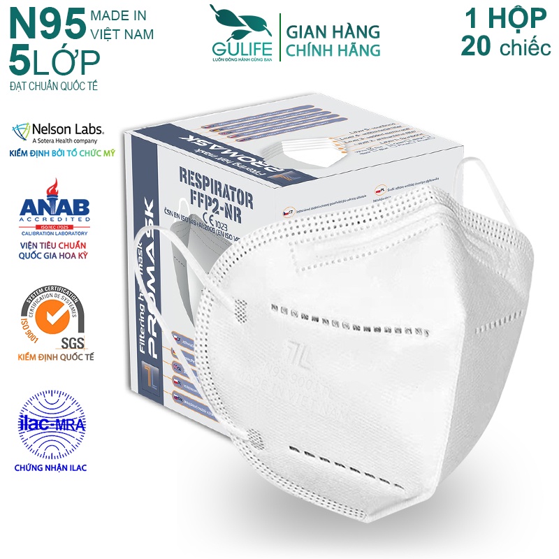 Khẩu Trang N95 Promask Thịnh Long người lớn &amp; trẻ em (có Sticker) Chất lượng chuẩn châu âu &amp; Hoa kỳ 5 lớp FFP2 CE1023