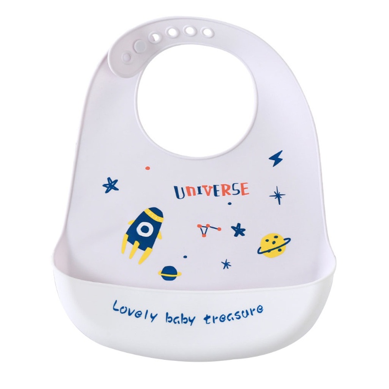 Yếm Ăn Silicon Cấp Thực Phẩm Chống Nước In Họa Tiết Hoạt Hình Cho Bé Sơ Sinh