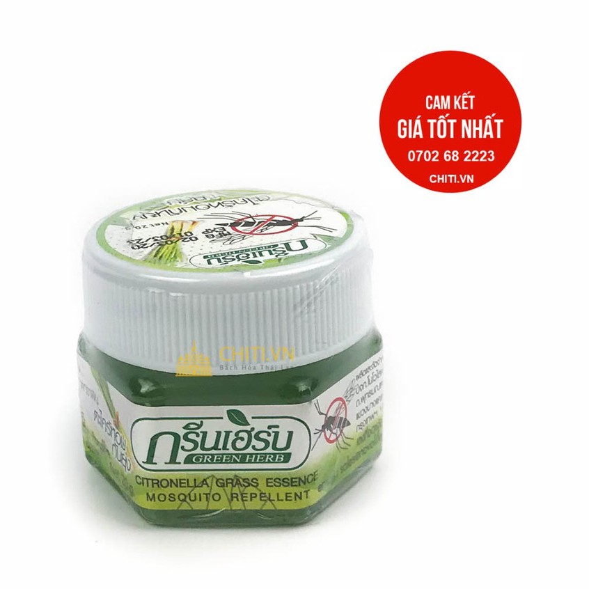 Dầu Cù Là Sả Muỗi Đốt Green Herb Citronella Essence Balm 20gr Thái Lan an toàn cho cả trẻ em