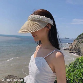 Mũ đi biển đính ngọc trai thời trang mùa hè dành cho nữ