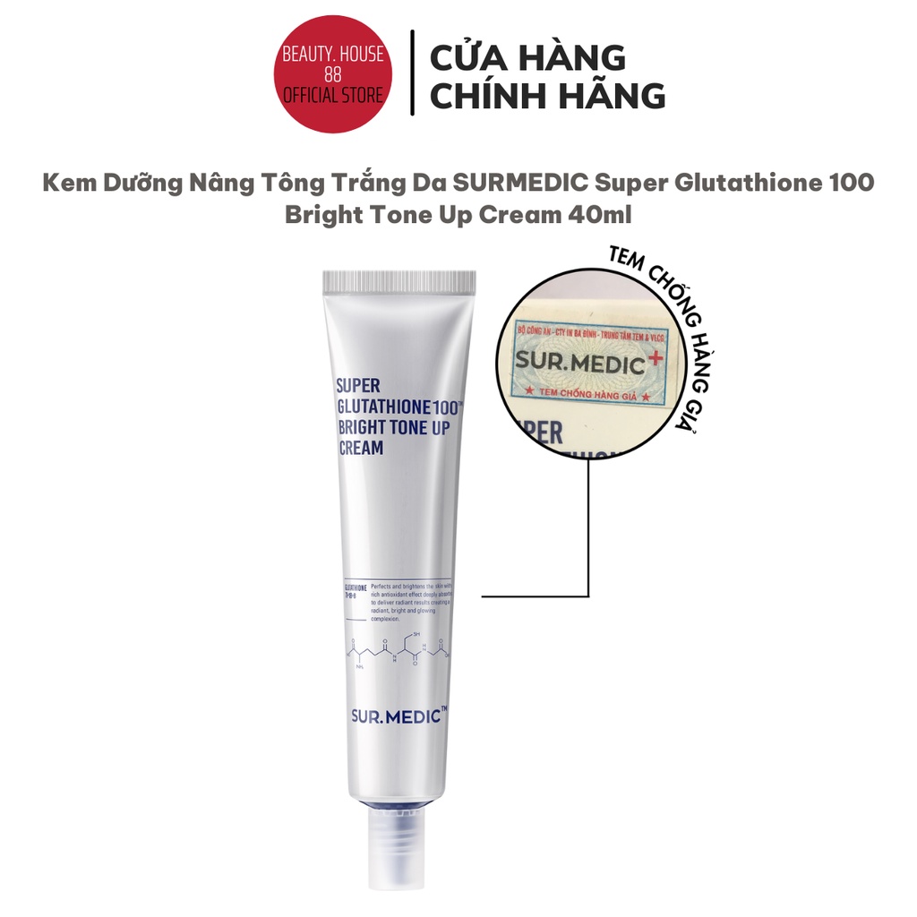 Kem Trắng Da Sur Medic Super Glutathione 100TM Bright Tone Up Cream