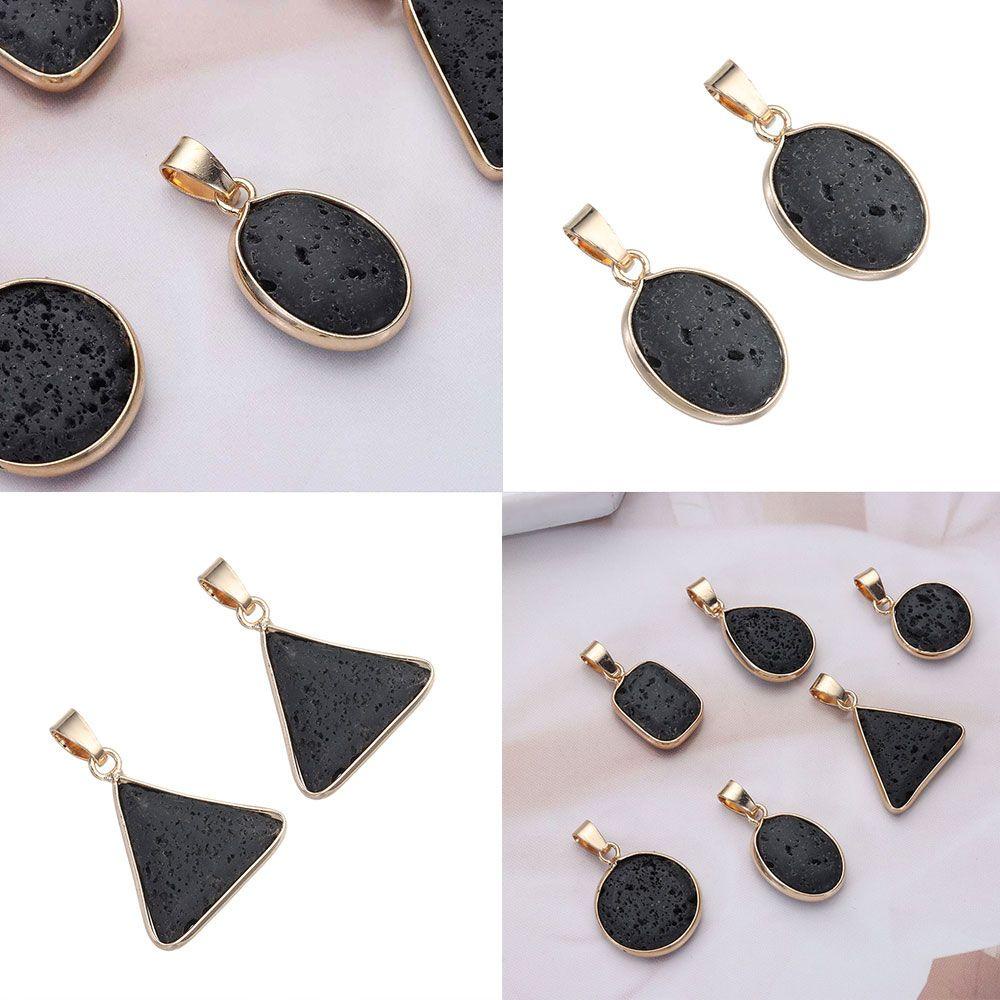 Thảm Lót Sàn Màu Đen Chất Lượng Cao Tiện Lợi Dễ Sử Dụng|Mặt Vòng cổ Hình Oval Họa Tiết Đá Núi Lửa Phun Trào