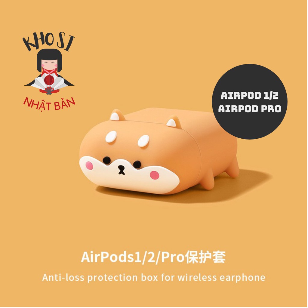 Bao airpod  Vỏ tai nghe airpod hình chú có corgi ,airpod 1, 2, pro ( hàng cao cấp loại xịn dầy dặn )