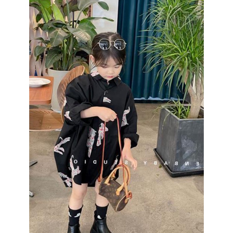 Áo sơ mi cá tính bé gái 2021 Phong cách Hàn Quốc