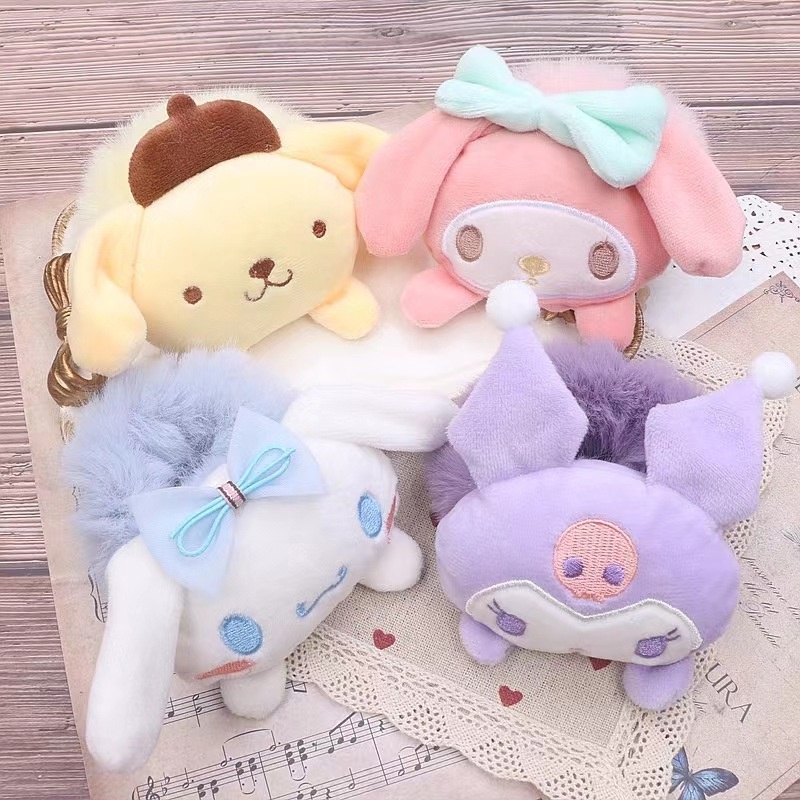 ✨✨Dây cột tóc lông thú bông Sanrio kuromi dễ thương