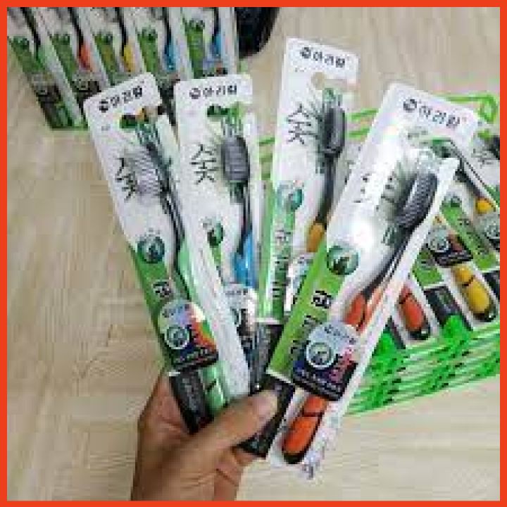 Bàn Chải Đánh Răng Than Tre Hoạt Tính Bossi Hàn Quốc⚡FREE SHIP ⚡ lông chải mềm mại không gây đau nướu Chư