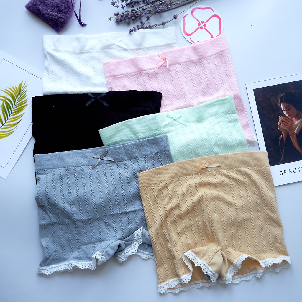 Quần Mặc Váy Nâng Mông Co Giãn Thoáng Mát, Quần Lót Nữ Cotton Viền Ren - 450