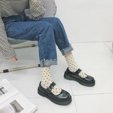 Giày búp bê Lolita nữ quai ngang đế xuồng học sinh Nhật Bản