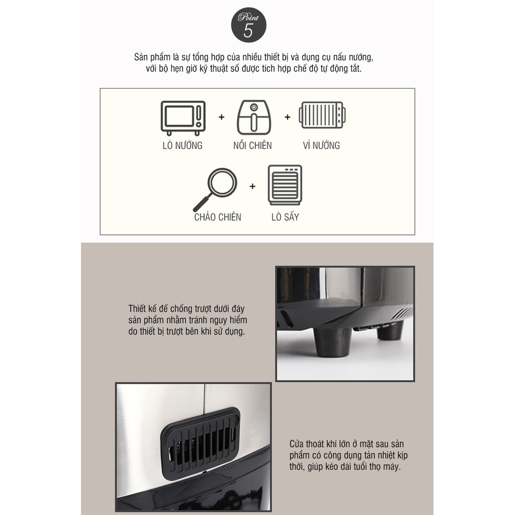 Lò nướng không khí Lock&Lock Air Oven 10L - Màu đen EJF691
