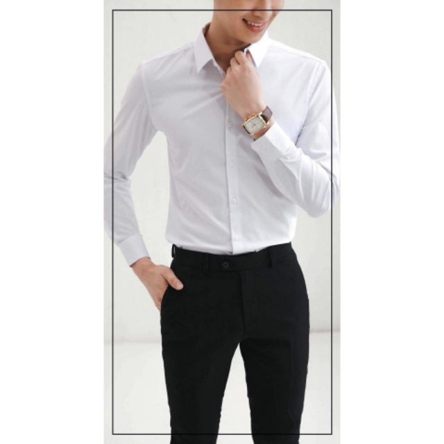 Sơ mi trắng soái ca vải lụa thái cao cấp ,không nhăn, không xù, bao đẹp - SM43 | BigBuy360 - bigbuy360.vn