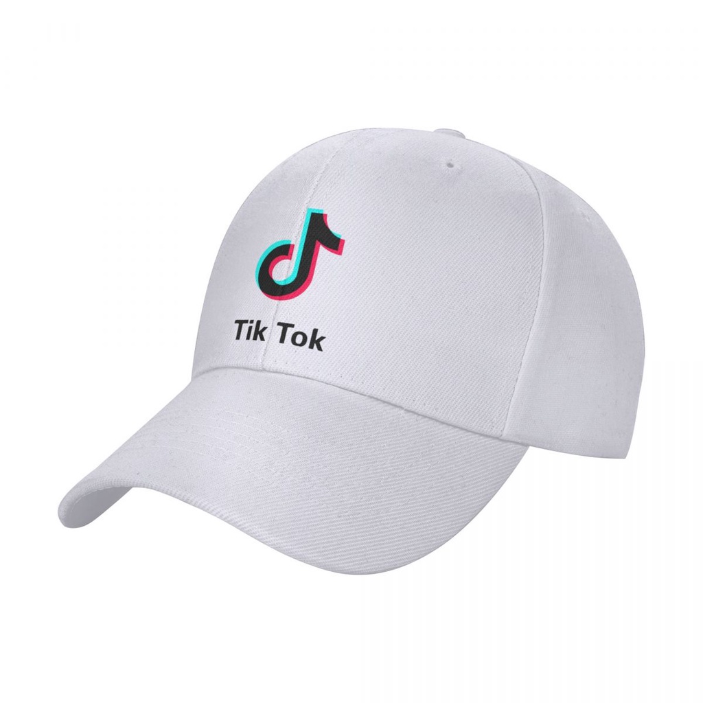 TikTok Logo Mũ Màu Trơn Mũ Bóng Chày Cong Vành Mũ Nam Nữ Cùng Phong Cách Thể Thao Ngoài Trời Mũ Chốn