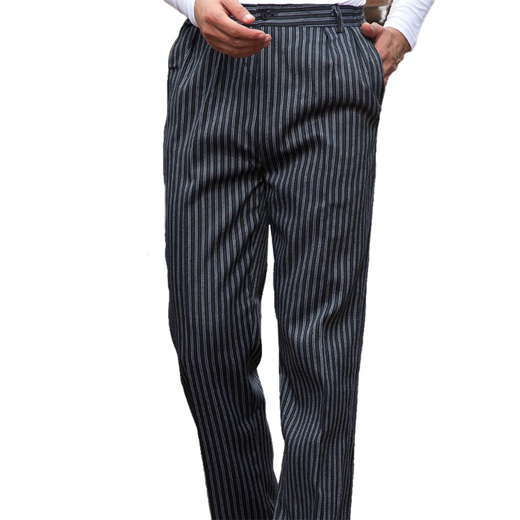 Quần Baggy Đồng Phục Đầu Bếp / Phục Vụ Nhà Hàng / Quán Cà Phê Họa Tiết Kẻ Sọc Chống Mài Mòn