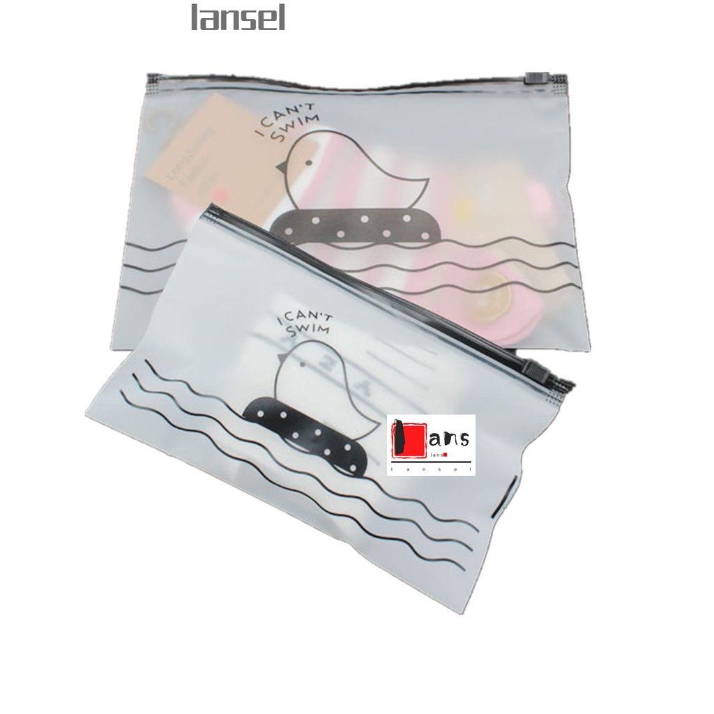 Túi đựng quần áo mang đi du lịch chống thấm nước có khóa kéo hình chú gà/chim dễ thương xinh xắn