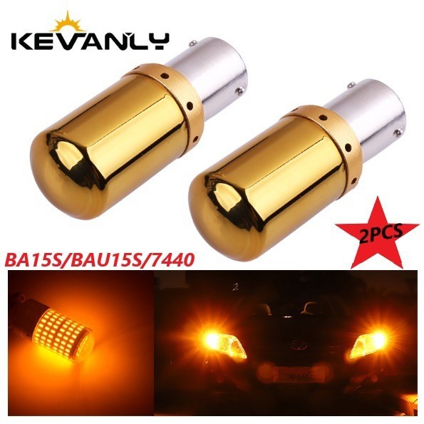 Bộ 2 đèn xi nhan Kevanly S25 Bau15s 1156 Ba15s P21w Py21w T20 7440 W21w chuyên dụng cho xe hơi 3014 144smd