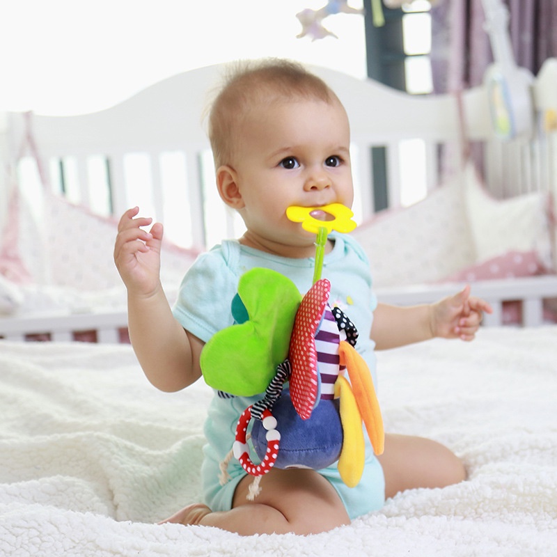 Đồ chơi thú bông gặm nướu treo nôi Kích thích thị giác cho bé