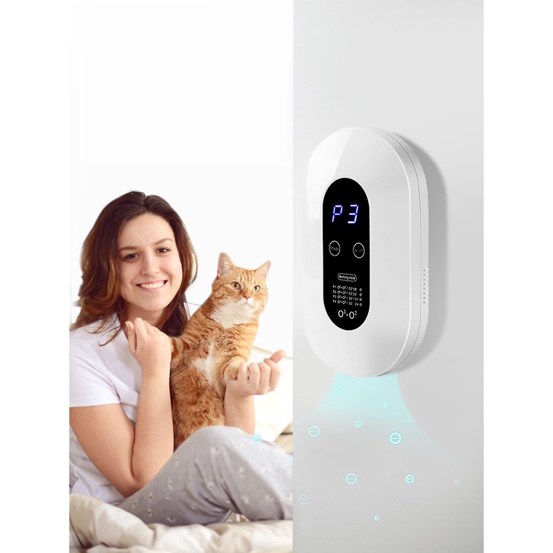 Máy lọc không khí mini ozone ion âm 5 chế độ khử mùi hôi nhà vệ sinh toilet nhà bếp phòng ngủ mùi chó mèo thuốc lá