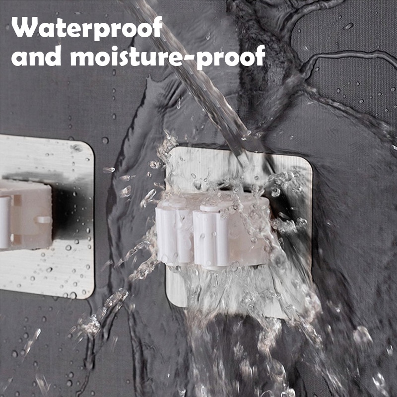 Giá Đỡ Cây Lau Nhà/Cọ Gắn Tường Đa Năng Cho Nhà Bếp/Phòng Tắm