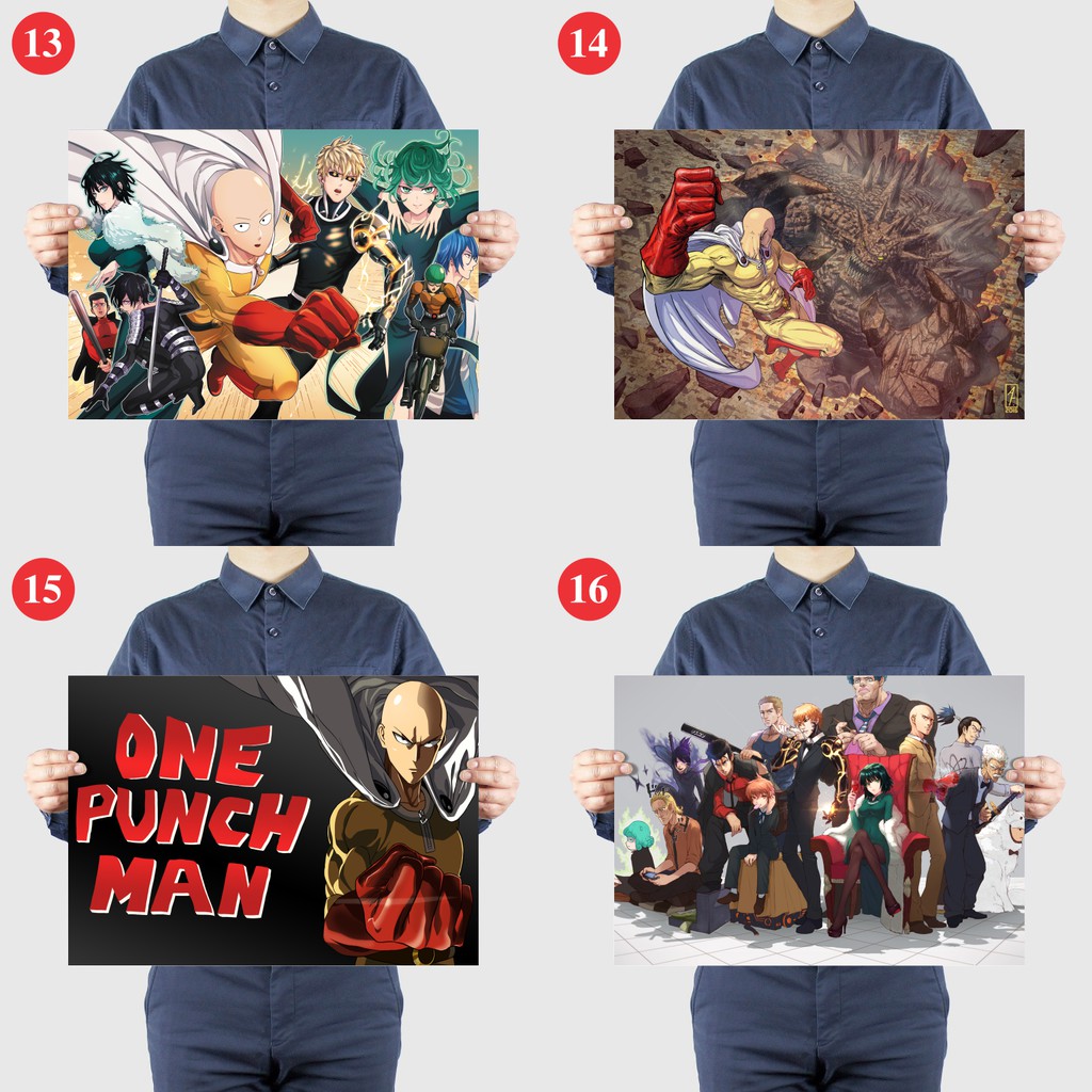 Poster Áp Phích A3 Hình Anime One Punch Man Saitama By AnimeX