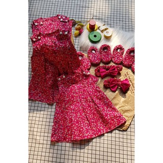 Set đồ cho bé gái sơ sinh: Đầm + Băng đô + Giày vải