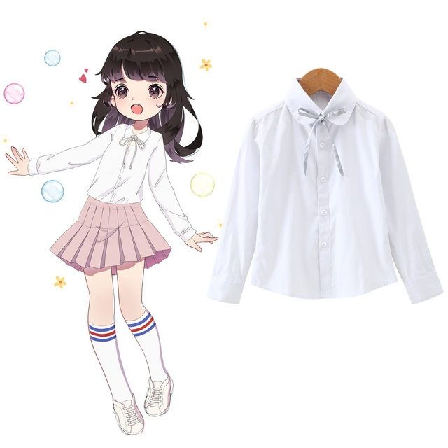 Áo Sơ Mi Đồng Phục Học Sinh Dài Tay Vải cotton Thời Trang Mùa Xuân Mới Cho Nữ