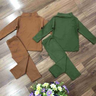Combo 4 bộ cotton len cổ 3 phân