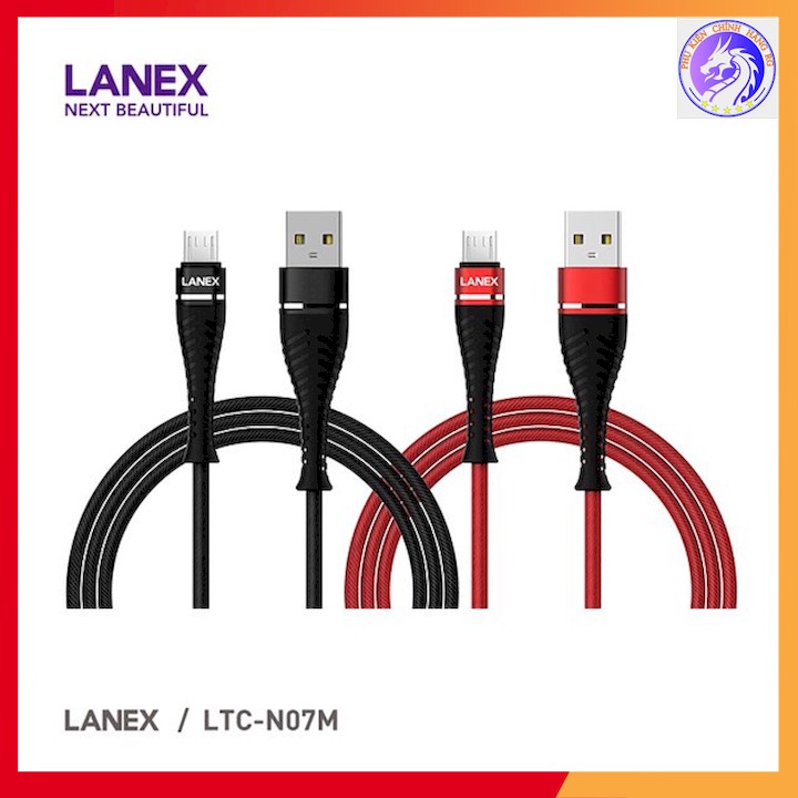 CÁP SẠC NHANH DÂY DÙ MICRO USB 2.1A LANEX LTC-N07M - DÀI 1.0M