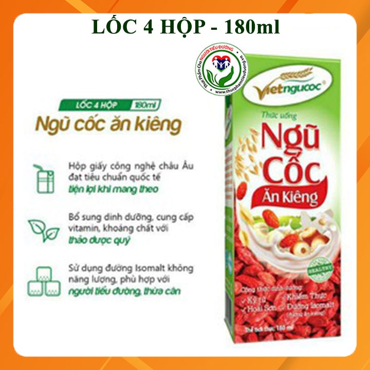 Ngũ cốc ăn kiêng uống liền (lốc 4 hộp-180ml/hộp)