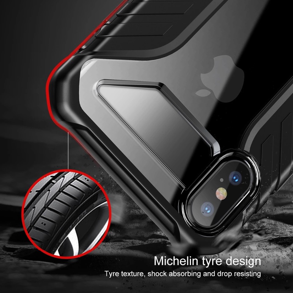 Ốp lưng thể thao chống va đập Baseus Michelin Case cho iPhone XS/ XR/ XS Max (Durable Tire Pattern Soft Silicone)